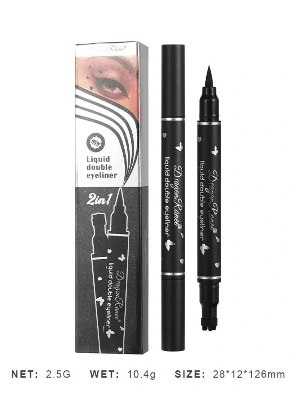 Black Liquid Double Eyeliner with Shape Stamps * Star